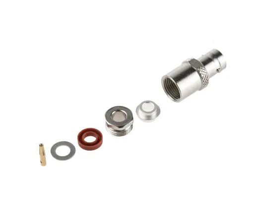 63-7475-07 Radiall Straight 50Ω Cable Mount BNC Connector, jack, Nickel, Clamp Termination, RG141, RG142, RG223, RG400, RG58 R141207000W