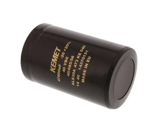 63-7516-34 KEMET 47000μF 40V dc Aluminium Electrolytic Capacitor, Chassis Mount 51 x 82mm +85°C 51mm 82mm ALS30A473KE040