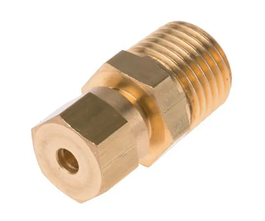 63-7516-27 RS PRO Brass Compression Fitting for *** with Thermocouple With 3mm Probe Diameter, 1/4 BSPT 381-7283
