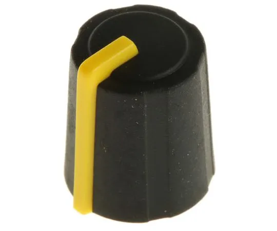 63-7478-75 Sifam Potentiometer Knob, Push-On Type, 11.5mm Knob Diameter, Black, Splined Shaft Type, 6mm Shaft 3/03/TP110-006/237/239