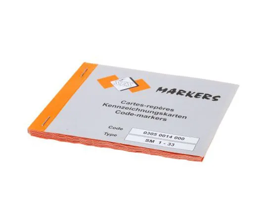 63-7407-16 SES Adhesive Cable Marker, Pre-printed 1 → 33; -; A; B; C; R; S; T; U; V; W Black on White 3050014000