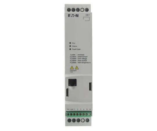 63-7388-84 Eaton Variable Speed Starter, 3-Phase In, 60Hz Out 0.75 kW, 480 V ac, 2.1 A DE11, IP20 180671 & DE11-342D1NN-N20N