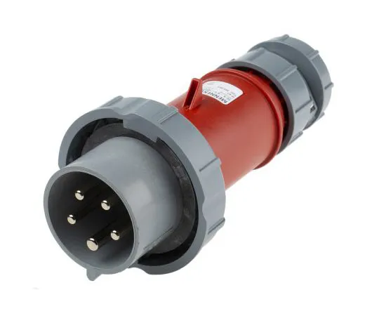63-7439-87 Mennekes PowerTOP Series, IP67 Red Cable Mount 3P+N+E Industrial Power Plug, Rated At 32A, 415 V 3853