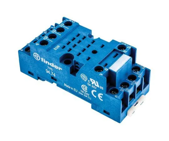 63-7413-53 Finder 14 Pin Relay Socket, DIN Rail, Panel Mount for *** with 55.34 Series Relay 94.74SMA