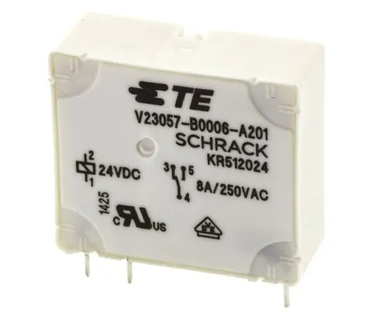 63-7452-12 TE ConnectivityE SPDT Non-Latching Relay PCB Mount, 24V dc Coil, 8A 8-1393215-1