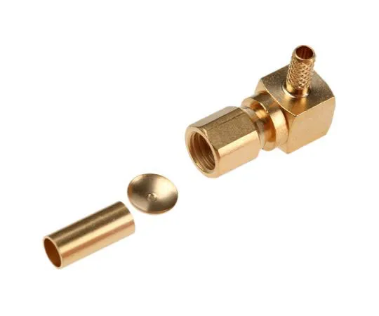 63-7474-14 Radiall Right Angle 50Ω Cable Mount SMC Connector, Crimp Termination, RG179, RG187, RG188, RG316 R112186000