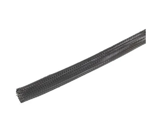 63-7543-54 SES Expandable Braided PET Black Cable Sleeve, 12mm Diameter, 50m Length 6240007010
