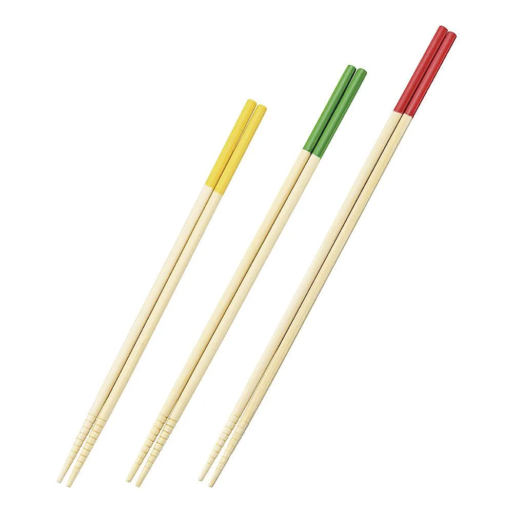 62-6446-93 Color Bamboo Chopsticks 3-Piece Set (27 cm, 30 cm, 33 cm) 1 Set (3 Pieces)