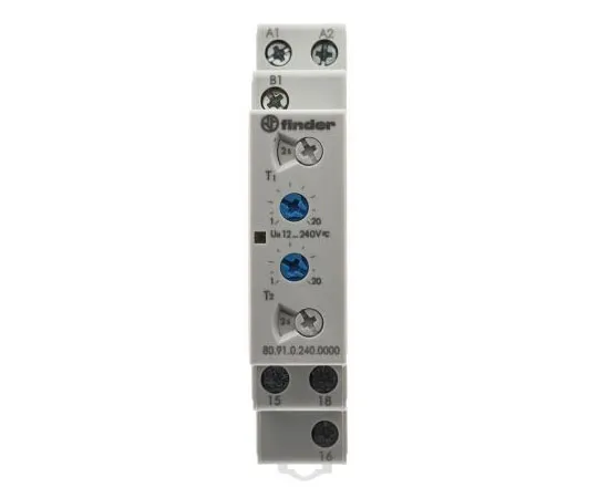 63-7548-34 Finder Asymmetrical Recycler with Pulse Start Single Timer Relay, Screw, 0.1 → 20 s, 0.1 → 20 min, 0.1 80.91.0.240.0000