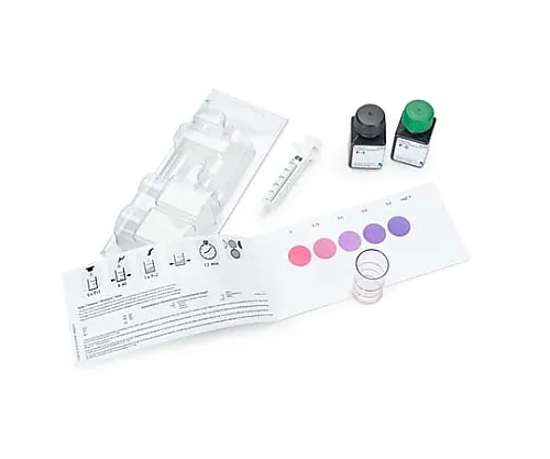 61-0312-48　［Discontinued］MColortest(TM)  Iron Test (Fresh Water/Sea Water, Blister Pack) Measurement Principle: Colorimetric Analysis (Using Colorimetric Card) 0.05-0.1-0.2-0.4-0.6-0.8 -1.0mg/L Fe2+ MColortest(TM)  114660 50Tests　1.14660.0001