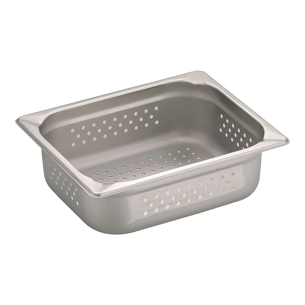 62-6360-78 KINGO Stainless Steel Hole Hotel Pan 1/2 x 100 12100PS