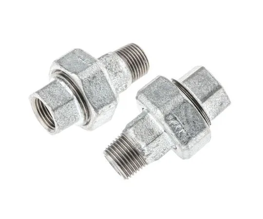 63-7443-93 Georg Fischer Malleable Iron Fitting Taper Seat Union, 1/2 in BSPT Male (Connection 1), 1/2 in BSPP Female (Connection 770341204