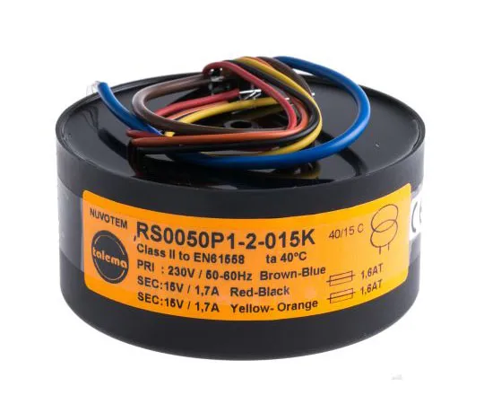63-7432-87 2 Output Toroidal Transformer, 50VA, 2 x 15V ac 0050P1-2-015K