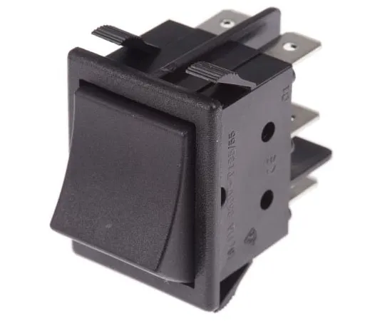 63-7544-09 ZF Double Pole Double Throw (DPDT), Latching Rocker Switch Panel Mount WRG33F2BBBNN