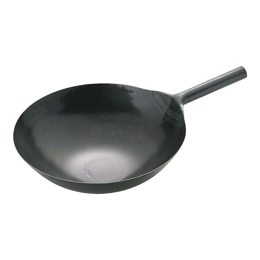 62-6444-49 Yamada Iron Plate One-Handed Wok (Plate Thickness 1.2 mm) 42 cm
