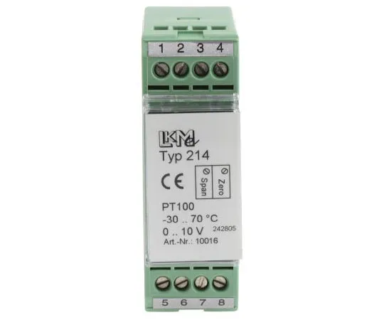 63-7511-87 PT100 Temperature Transmitter, 15 → 35 V, -25 → +85 °C LKM 214/1