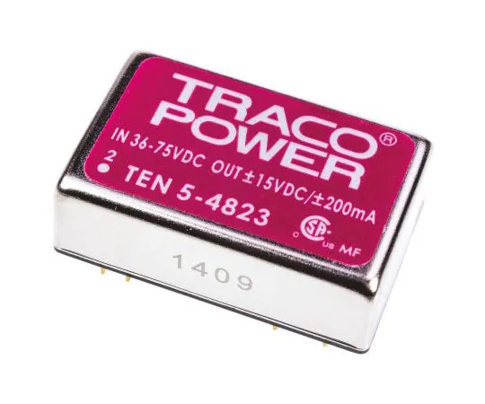 63-7472-64 TRACOPOWER TEN 5 6W Isolated DC-DC Converter Through Hole, Voltage in 36 → 72 V dc, Voltage out ±15V dc TEN 5-4823