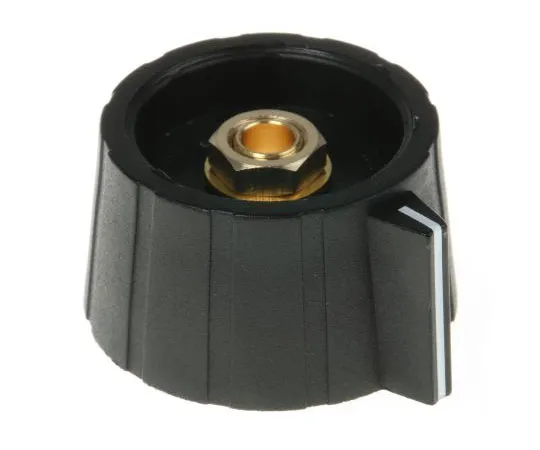 63-7529-14 Sifam Potentiometer Knob, Collet Type, 29.5mm Knob Diameter, Black, 6.35mm Shaft SP291 250 BLACK