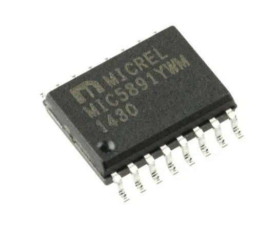63-7358-77 Microchip MIC5891YWM 8-stage Latched Driver, Serial to Serial/Parallel, Uni-Directional, 16-Pin SOIC W MIC5891YWM