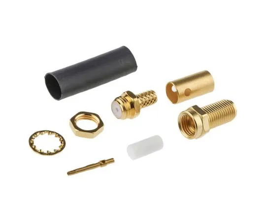 63-7474-37 Radiall Straight 50Ω Panel Mount SMA Bulkhead, Crimp, Solder Termination RG142, RG223, RG400 R125308000