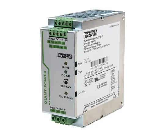 63-7390-40 Phoenix Contact QUINT-PS/60-72DC/24DC/10/CO 24W Isolated DC-DC Converter DIN Rail Mount, Voltage in 42 → 96 V 2905011