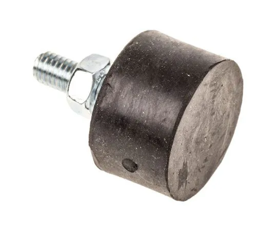 63-7453-66 FIBET Cylindrical M6 Zinc Plated Steel Anti Vibration Feet 2515VE18-60 79.2kg Compression Load ,25mm dia. Natural Rubber 2515VE18-60
