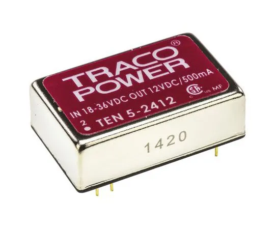 63-7472-49 TRACOPOWER TEN 5 6W Isolated DC-DC Converter Through Hole, Voltage in 18 → 36 V dc, Voltage out 12V dc TEN 5-2412
