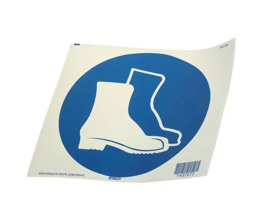 63-7482-47 Brady PET Mandatory Foot Protection Sign with Pictogram Only 250109