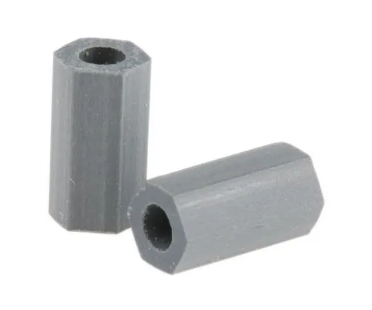 63-7457-89 HS 4 3, 9.5mm High CPVC Hex Spacer 4.8mm Wide, with 2.6mm Bore Diameter for M2.5, No.4 Screw HS 4 3