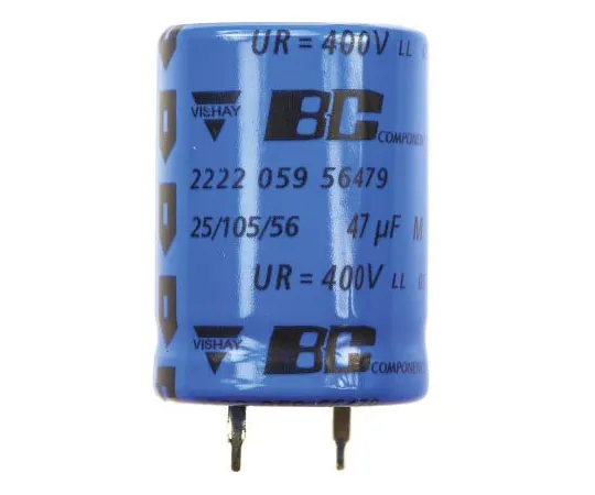 63-7388-41 Vishay 47μF 400V dc Aluminium Electrolytic Capacitor, Through Hole 22 (Dia.) x 30mm +105°C 22mm 10mm MAL205956479E3