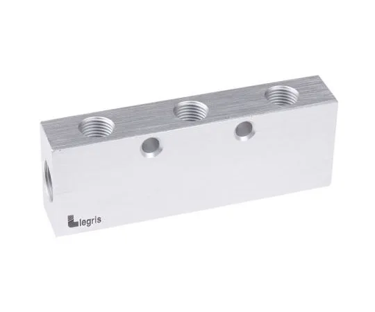 63-7539-21 6 Outlet Pneumatic Manifold Threaded Fitting, G 3/8 G 1/4 3313 13 17 03