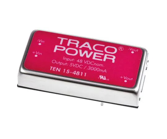 63-7541-13 TRACOPOWER TEN 15 15W Isolated DC-DC Converter Through Hole, Voltage in 36 → 75 V dc, Voltage out 5V dc TEN 15-4811