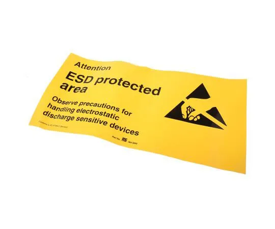 63-7508-39 RS PRO Black/Yellow Vinyl ESD Poster, Attention Esd Protected Area-Text 300 mm x 600mm 364-3650