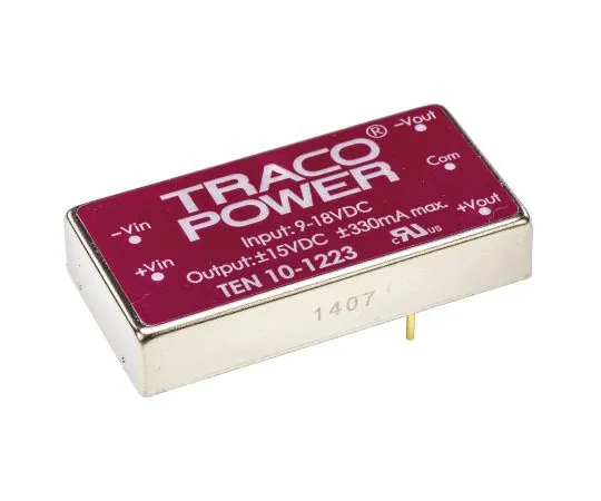 63-7443-30 TRACOPOWER TEN 10 10W Isolated DC-DC Converter Through Hole, Voltage in 9 → 18 V dc, Voltage out ±15V dc TEN 10-1223