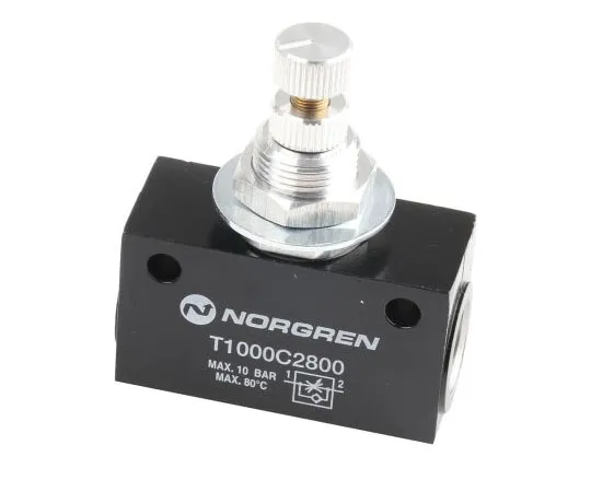 63-7425-56 Norgren T1000 Series Flow Regulator, G 1/4 Female Inlet Port x G 1/4 Female Outlet Port T1000C2800