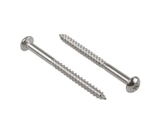 63-7372-47 Pozidriv Round Stainless Steel Wood Screw, A2 304, 4mm Thread, 50mm Length 144-3518
