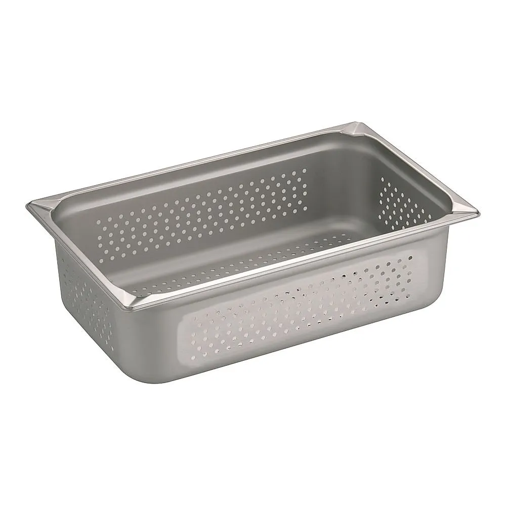 62-6360-79 KINGO Stainless Steel Hole Hotel Pan 1/1 x 150 11150PS