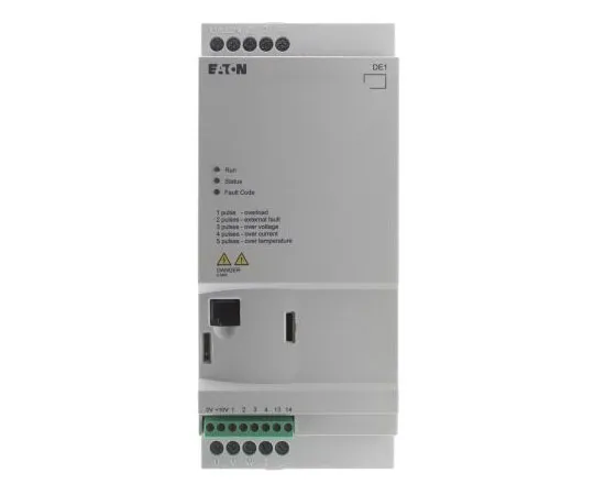 63-7388-78 Eaton Variable Speed Starter, 3-Phase In, 60Hz Out 2.2 kW, 480 V ac with EMC Filter, 5 A DE11, IP20 180665 & DE11-345D0FN-N20N
