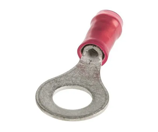63-7383-28 TE Connectivity PIDG Series Insulated Crimp Ring Terminal, M6 Stud Size, 0.26mm² to 1.65mm² Wire Size, Red 130046