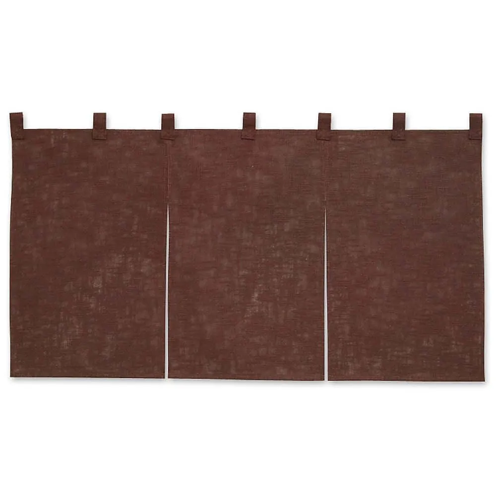 62-6318-77 Han-noren cotton linen plain burnt tea 001-02