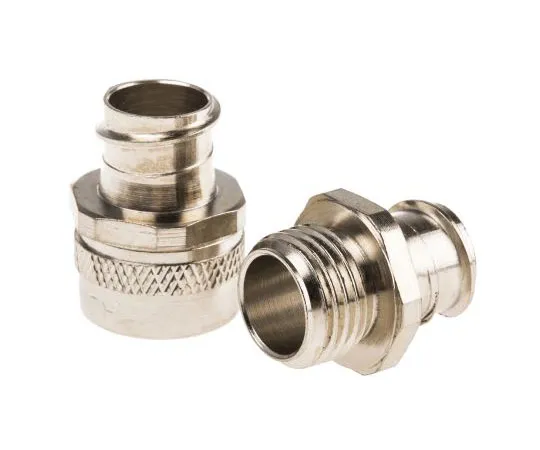 63-7435-18 Adaptaflex Straight Cable Conduit Fitting, Brass Silver Nickel Plated 16mm nominal size IP40 M16 7TCA296010R0043 S16/M16/A