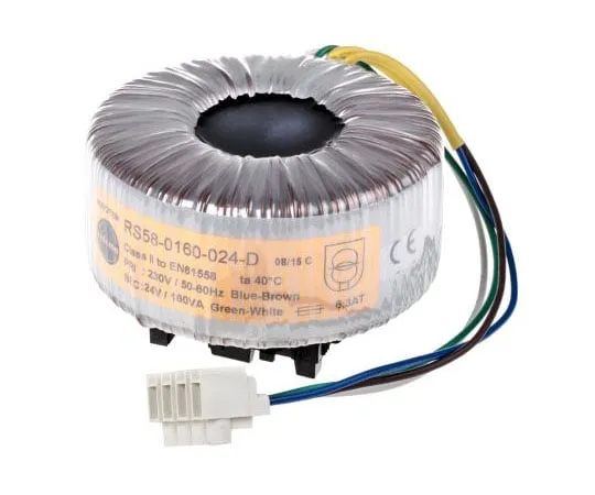 63-7505-83 1 Output Toroidal Transformer, 160VA, 24V ac 58-0160-024-D