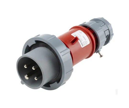 63-7439-89 Mennekes PowerTOP Series, IP67 Red Cable Mount 3P+E Industrial Power Plug, Rated At 16A, 415 V 3809
