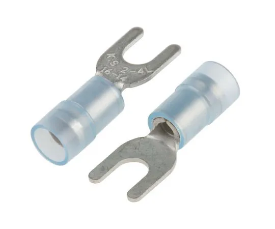 63-7459-85 RS PRO Insulated Crimp Spade Connector, 1.5mm² to 2.5mm², 16AWG to 14AWG, M4.5 (#8) Stud Size Nylon, Blue 267-3830