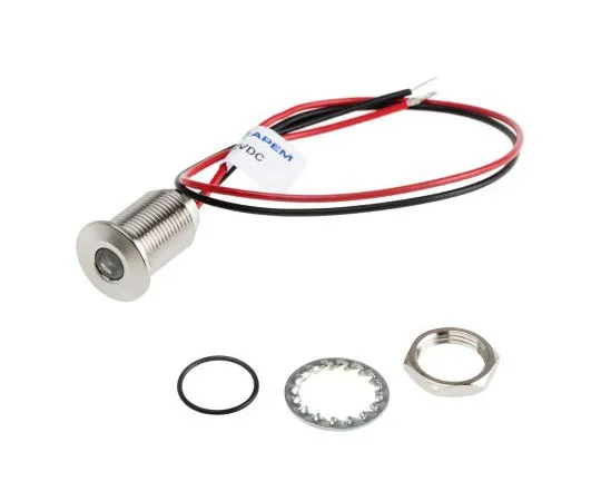 63-7371-27 RS PRO Yellow EMC Panel LED, 10.8 → 13.2 V dc, 10mm Mounting Hole Size, Lead Wires Termination, IP67 139-3372