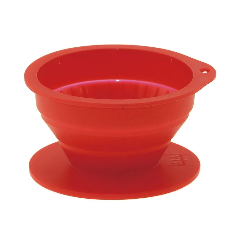 62-6529-53 Silicone Folded Coffee Dripper Oval Red 4 cups