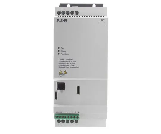 63-7388-79 Eaton Variable Speed Starter, 3-Phase In, 60Hz Out 3 kW, 480 V ac with EMC Filter, 6.6 A DE11, IP20 180666 & DE11-346D6FN-N20N