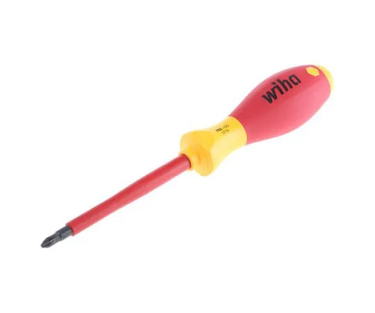 63-7381-28 Wiha Tools, VDE 1000V Approved Phillips Insulated Screwdriver PH2 Tip 100 mm Chrome Vanadium Molybdenum Steel 848