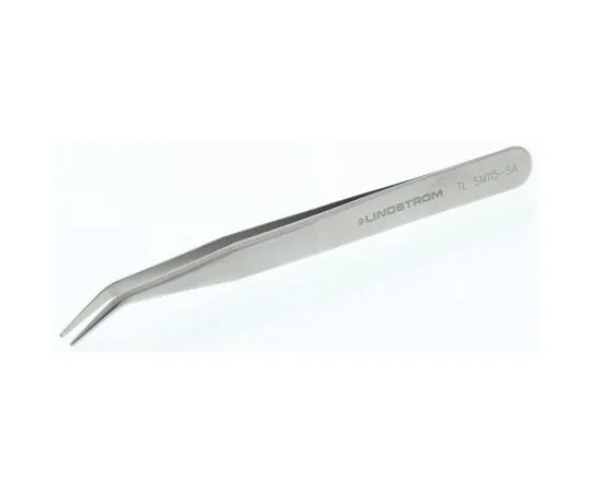 63-7520-88 Lindstrom 120 mm, Anti-Magnetic Stainless Steel, Fine; Rounded, ESD Anti-Acid Tweezers TL SM115-SA