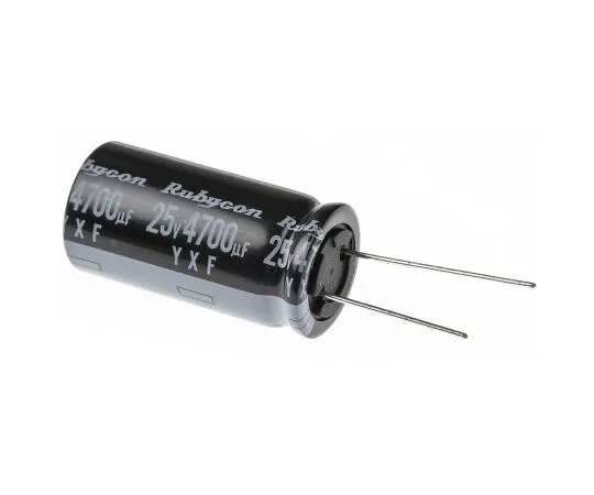 63-7415-84 Rubycon 4700μF 25V dc Aluminium Electrolytic Capacitor, Through Hole 18 (Dia.) x 35.5mm +105°C 18mm 7.5mm 25YXF4700M18X35.5